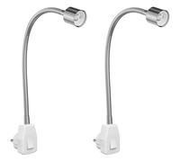 2x lampada a zoccolo / lampada da lettura LESCH a collo d'oca cromo/bianco 1x