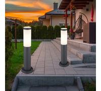 2x Lampada Da Esterno A Piantana Globo Da Muro IP44 Antracite Opale E27 45 cm [EEK: Non valutato]