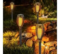 2X LAMPADA DA GIARDINO SOLARE TORCIA LUCE ESTERNO EFFETTO FUOCO PICCHETO LED