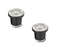 2x lampada da incasso a pavimento BOFU per esterni IP67 orientabile in acciaio
