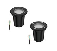 2x lampada da incasso a terra BOLI per esterni IP67 nero rotonda 108mm Ø 1x [EEK: F]