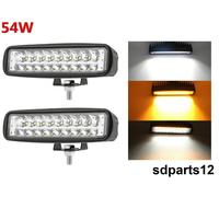2x Lampada da Lavoro Barra Fendinebbia e Frecce 18 Led 12/24v 54w 2000lmn Auto