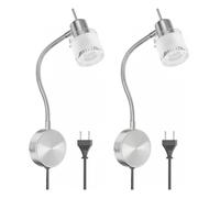 2x lampada da lettura/apparecchio da parete MIRAS a collo d'oca con interruttore [EEK: E]