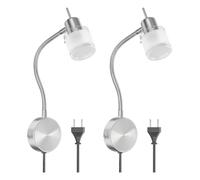 2x lampada da lettura/apparecchio da parete MIRAS a collo d'oca con interruttore [EEK: F]