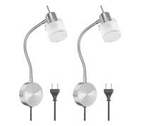 2x lampada da lettura/apparecchio da parete MIRAS a collo d'oca con interruttore [EEK: F]