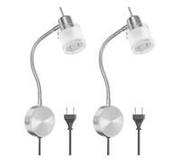 2x lampada da lettura/apparecchio da parete MIRAS a collo d'oca con interruttore [EEK: F]