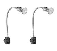 2x lampada da presa / lampada da lettura LESCH interruttore a collo d'oca [EEK: G]
