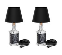 2x lampada da tavolo in sughero FLAKO con interruttore e cavo tessile nero 1x