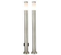 2X Stehleuchte Da Giardino Esterna Con Presa E27 Opal IP44 Acciaio 110 cm [EEK: Non valutato]