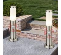 2x Lampada per Esterni Piantana da Giardino Acciaio Inox Zoccolo Movimento