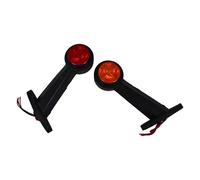 2x Lampada Segnapasso Laterale LED 12v Rosso/Ambra Luce Braccio in Gomma...