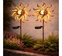 2x Lampada Solare a Piantana LED a Stecklampe Windrad Globo Oro, IP44 [EEK: Non valutato]