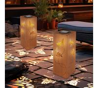 2x Lampada Solare Giardino per Esterni LED Farfalla Piantana da Balcone