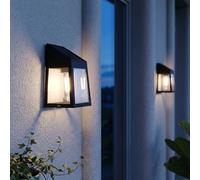 2x Lampada Solare LED Da Esterno Da Parete Harms Nero IP43 Sensore Crepuscolare [EEK: Non valutato]