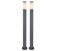 2x lampade da terra per esterni pilastri in acciaio inossidabile illuminazione del percorso del giardino luci del piedistallo del cortile ANTRACITE