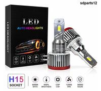 2x Lampade H15 Led Bianco 6500ml 60w 6000k Fari Senza Errori DRL Per Vw BMW Audi