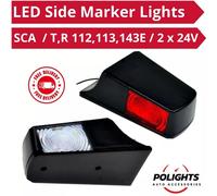 2x Lampade LED Old School Laterali Segnapasso per SCANIA T,R 112,113,143E Ros...