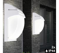2x Lampade Parete Esterne ALU Vetro IP44 Bianco E27 40W, Moderno [EEK: Non valutato]