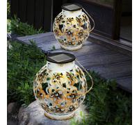 2x Lampade Solari da Tavolo Luci Giardino Lanterne Paralume Luce Pendente LED
