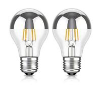ledscom.de 2 pezzi LED E27 testa lampada a specchio A60 2700K bianco caldo 461lm 4,1W 230V - argento testa lampadina - non dimmerabile
