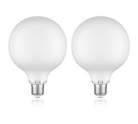 ledscom.de 2 pezzi E27 lampadina LED, G125, bianco caldo (2700 K), 6,2 W, 845lm, vetro satinato extra opaco