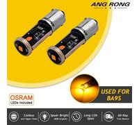 2x Lampadine LED CANBUS 233 BA9S T4W 3 SMD 3838 Luce Targa Ambra Per Audi A4