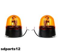 2x Lampeggiante Girofaro Arancio Rotante 12V Luce Emergenza +H1 Trattori Auto