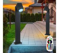 2x Lampioni da Esterno LED Con Telecomando RGB Dimmerabile Orientabili