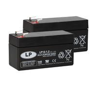 2x Landport Vrla AGM Batteria Supporto 12V 1,2Ah - Alimentazione Cablaggio Pass