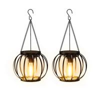2x Lanterne Solari da Esterno Lampada Solare metallo stile vintage