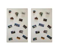 2x Lavagna Magnetica da Parete in Acciaio Bianca 80x50 cm, White Memo-Board, Pannello Magnetico per Calamite, Lavagna da Cucina, Ufficio, Camera dei Bambini