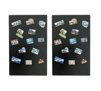 2x Lavagna Magnetica da Parete in Acciaio Nera 80x50 cm, Black Memo-Board, Pannello Magnetico per Calamite, Lavagna da Cucina, Ufficio, Camera dei Bambini