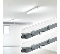 2x LED Bagno Luce Bagnato Stanza Coprire Faretto Officina Hallen Tubi Lampada [EEK: D]