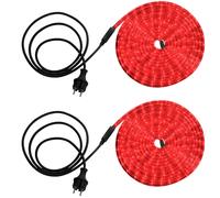 2x LED corda luce rosso giardino esterno patio luce trasparente L600cm