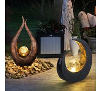 2X LED Design Solar Lampade Nere Marroni Da Giardino A Terra [EEK: Non valutato]