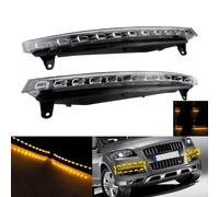 2x LED Diurne DRL Nebbia Freccia Luce Doppio Colore per Audi Q7 2007-09