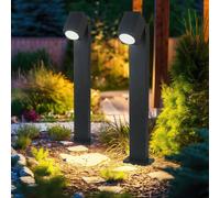 2x LED Esterni Alluminio Piedistallo Luci Illuminazione Giardino Steh Lampade [EEK: G]