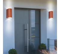 2x LED Esterni Spot Lampada Parete a Faretto Alluminio Rame Giardino Cortile [EEK: G]