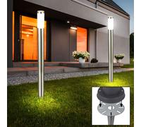 2x LED Esterno Lampade Plug-In Steh Faretto Acciaio Inox Giardino Weg Terra Luci [EEK: F]