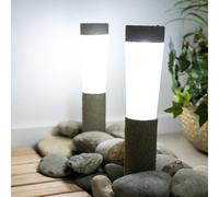 2x LED Esterno Lampade Simil Pietra Balcone Giardino Weg Solare Plug-In Luci