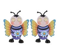 2x LED lampada solare da esterno figura ape colorata opaca IP44 H 22,5 cm