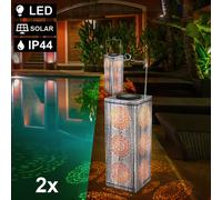 2x LED lampade solari da terra per esterni lampade da balcone sospese faretto argento