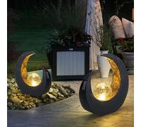 2x LED Lampade Solari Esterno da Giardino Bocca Terrazzi Crackle-Glas Sfera