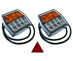 2x LED Lampeggiante-Luce 12V E Triangolo per Lkw Caravan Trattore