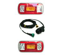 2x LED Luce Con 9m 13-pol. Cablaggio per Rimorchio Camion Trailer Ruolotte
