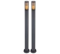 2x Lampada Piantana LED Esterno Giardino IP44 Antracite Acciaio H 110 cm