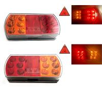 2x LED Luce Posteriore 12/24V Luci Rimorchio Rimorchio E4 Con Triangolare