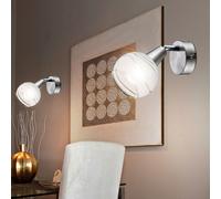 2x LED Parete Luci Dormire Camera Notte Luce Lettura Lampade Vetro Sfera Faretto