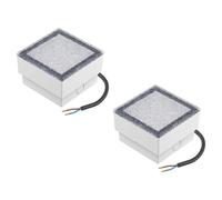 ledscom.de 2x LED pavimentazione pietra terra luce da incasso CUS per esterni, IP67, angolare, 10 x 10cm, bianco caldo
