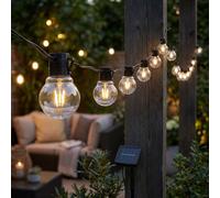 2x LED Per Esterni Luci Lampade da Giardino Solare Nero Corda Canapa L 460 CM